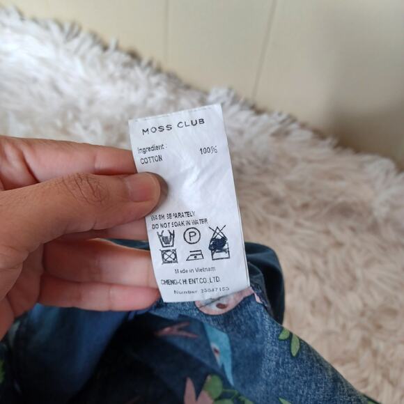 Moss Club Sloth Print Women's Cotton Blouse M/L - Picture 8 of 8